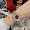 Armbandsur anlände märke full zirkons kristaller smycken klockor för kvinnor stål armband klocka kvarts vattentät analog handledsväckningwat