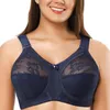 Reggiseno sexy a rete in pizzo blu da donna con ricamo senza filo Lingerie sexy bralette in pizzo taglia grande B C D E F G H I 36 38 40 42 44 48 50 220519