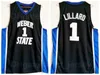 NCAA Basket Weber State Damian Lillard College Tröjor 0 Herr Universitet Svart Team Färg Andningsskjorta För sportfantaster Ren bomull Utmärkt kvalitet På rea