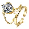Кластерные кольца 2022 925 Серебряное кольцо для женских ювелирных украшений открытое размер Циркона Геометрическая леди День Святого Валентина Кластер Wynn22