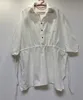 Robe blanche en coton et lin pour femmes, grande taille, chemise à manches longues, décontractée, robes longues, mode plage, automne 2022, 220316