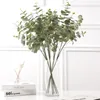 Kunstmatige eucalyptus gras planten nepplastic bloemenbladeren tuing decoraties 8 vorken 67 cm G92578