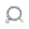 Charm Bracelets tiff HardWear series rose the same styleany Co. Ball lock bracelete em forma de u embalagem original de camada dupla
