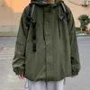 Giubbotti da uomo 2022 coreano moda uomo giacca con cappuccio allentato casual cerniera verde militare nero cappotti 4XL 5XL