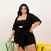 Tracksuits voor dames plus size Perl beha top short suit drie stukken set dames kleding mode zomer outfit bijpassende straatkleding 4xl 5x