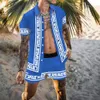 Yaz Mens 2 Parça Kıyafet Set Trailsuits Plus Boyut 3xl Bluz Pantolon Şort Setleri Gevşek Kısa Kollu Gömlek Mektup Baskı Plaj Sporları Sıradan Jogger Kıyafetleri Takip