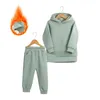 Set Kleidung Jungen Mädchen Kleinkind Solide Hoodies Pullover Sweatshirt Jogginghose mit Taschen 2 Stück Kinder Sweatsuits Outfits