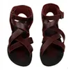 Zomer echt leer mannen sandalen peep teen rome gladiatoren mode outdoor strand sandalen schoenen