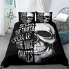 Skull Duvet Cover Set Queen Size Black Skeleton Paisley Floral Pattern Bedding for Teens Adults Halloween Comforter