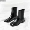 Vestido Sapatos mulheres dividem o tornozelo de dedo do dedo do dedo do pé de bota de bota de vaca ninja lady sheepskin unsole curto 220718