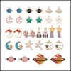 Charms Bijoux Résultats Composants Boîte Émail Mixte Étoile Lune Planète Pour Diy Accessoires Alliage Métal Arc-En-Ciel Boucles D'oreilles Collier Pendentif Cha