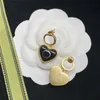 Delicate Interlocking Letter Charm Eardrops Love Designer Pendant Studs Women Heart Shape Dangler For Girl Birthday Gift With Box