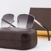 Mode Sonnenbrillen für Männer Metall Quadrat Gold Rahmen UV400 Unisex Vintage Stil Haltung Sonnenbrille Schutz Brillen mit Box