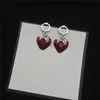 Strawberry Enamel Necklace Bracelet Earrings Double Letter Metal Chain Jewelry Sets Cute Party Pendant Studs