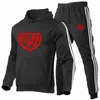 Herrspår Rayo Vallecano 2022 Herrtryck 2 stycken Set Hoodies Hooded Sweatshirts Tops Pants Sportwears SuitsM2496