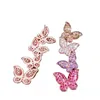 Vintage long papillon charme charme de charme boucles d'oreilles blanche AAA Cubic zirconia boucles d'oreilles rose or cuivre 925 sterling argent post bijoux boucles d'oreilles pour femmes adolescentes cadeau