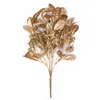 Flores decorativas grinaldas de planta artificial folhas de prata de natal Falsa Fossa Flor Floral DIY Acessórios Decorativos