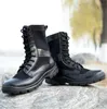 Luxury Designer women Strike Leather Platform Ankle Combat Boots BlacFashion Monolith boots Real long black Lady