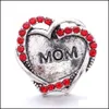 Charms Heart Mom Love Rhinestone Snap Button Women Jewelry Findings 18Mm Metal Snaps Buttons Diy Bracelet Jewellery Whol Dhseller2010 Dhoyh