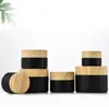 150 stks Black Frosted Glass Hervulbare Flessen Lege Cosmetische Jar Pot Eye Shadow Face Cream Container 5/10/15/20/30 / 50g