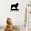 Newfoundland - Porta-chaves para cachorro em ferro para decoração de parede com coleira - 9 polegadas/6 polegadas de largura em metal para parede
