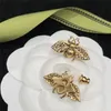 Vintage Bee Diamond Charm Earrings Metal Letter Designer Studs Ladies Personality Designer Bees Eardrops238a