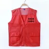 Customized Design Vests Print Your Own Men Women Sleeveless Work Vest Workwear Solid Company Uniform Male Safety Clothes 220722