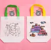 DIY Graffiti-tas met markeringen Handgemaakt schilderen Niet-geweven tas voor kinderkunstvaartuigen kleurvulling tekenen speelgoed