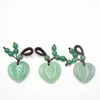 Pendant Necklaces Wholesale 6pcs/lot Fashion Beautiful Natural Stone Green Aventurine Heart Charms Pendants 25mm For Handmade Jewelry Making