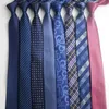 Formella band för män klassiska polyester vävda rutiga prickar slips mode smal 6 cm bröllopsfest affär manlig casual gravata