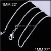 Chains Necklaces Pendants Jewelry 925 Sterling Sier Plated Necklace Chain 16"18"20"22"24" 1Mm Thin Box Bike Pendant For Women And Men Drop