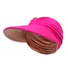 Chapeau de soleil à large bord pour femmes, chapeau d'été en plein air, casquette supérieure ouverte, visière de Protection solaire, chapeau de plage, voyage, bord de mer, casquette creuse DE620