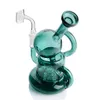 7.5 inç Darkgreen Yükseklik Hookah Gericilik Fab Yumurta Dab Teçhizatlar Cam Su Bongs 14.4 mm Aksesuarlar