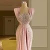 Stunning Pink Prom Dresses Sequined Sleeveless Evening Dress Custom Made uffles Floor Length Women Formal Party Gown BC14402