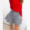 Wiosna Jesień Koreańskie Kobiety Spódnica Knitting Woolen Midi Ladies High Paist Casual Plised Elastyczne rozszerzone S kobiet 220317