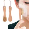 Brotles Natural Correntes Escova Facial Escova Facial Com Punho de Madeira Remova Pontos Pretos Rocha Face Nail Escova Pro232