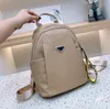 Designer Nylon Backpack Shoulder Bags Classic Unisex Handbags Black Back Pack Triangle Sign Metal Zipper High Quality Multi Pockets Schoolbag