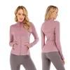 LU-088 2022 Giacca da yoga da donna Define Workout Sport Coat Giacca da fitness Sport Quick Dry Activewear Top Solid Zip Up Felpa Sportwear Vendita calda