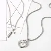 Pendanthalsband Vintage Cross Chain Punk Hip Silver Color Metal Multi-Layer Rock Long For Women Party Jewelrypendant