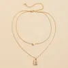 Boho en forme de coeur cadenas Long pendentif chaîne collier dame Vintage or métal mode Glamour Couple colliers fille bijoux cadeau