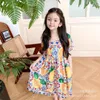 Mädchen Sommermode schöne Kurzarm einfache großzügige Oberkörper Temperament Kleid Zitronenrock Kinderrock