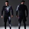 ZRCE Chinese Style Men's Tracksuit Gym Fitness Compression Sports Suit Clothes Running Jogging Sport Wear Exercise Workout Set 220610