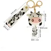 New Creative Sile Animal Cow Cat Duck Keychains Personlighet Tecknad Söt Bil Nyckel Ring Ring Bag Pendant G220421