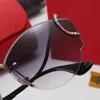 Yeni Vipe Güneş Gözlüğü Kadın Tasarımcı Rimless Cat Göz Metal Gözlükleri Moda Giyim Plaj Açık UV Koruma Band Orijinal Kutu Yaz Gözlük