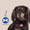 Médaillon rond en métal pour chien | Plaque d'identité Anti-perte pour animaux de compagnie, lettrage de couleur, étiquettes à pendentif en métal, accessoires de collier pour animaux de compagnie, fournitures pour animaux de compagnie