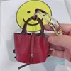 Fashion Creative Designer Keychain Handmased Pu Leather Silk Scarf Bucket Bag Car Keychains Bags Charm Hanging Decoration Pendan
