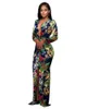 Casual Dresses Women Sexy Long Sleeve Dress V Neck Maxi Female Pullover Robe Party Elegant Vestidos Pack Hip Bodycon Split DressesCasual