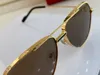2022 New Micro-paved Designer Sunglasses Original Black PREMIERE Anti-Ultraviolet Genuine Natural Sun Glasses 18K Gold C Decoration Male glass