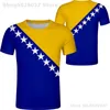 Bosnia and Herzegovina T 셔츠 무료 커스텀 이름 번호 Bosnian Bih Country T-Shirt Ba Flag DIY PRIC CROATIAN CLOCTES 220609