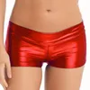 Women's Shorts Women's WomensMetallic Shiny Low Rise Booty Ladies Rave Party For Pole Dancing Festival Outfit Pants